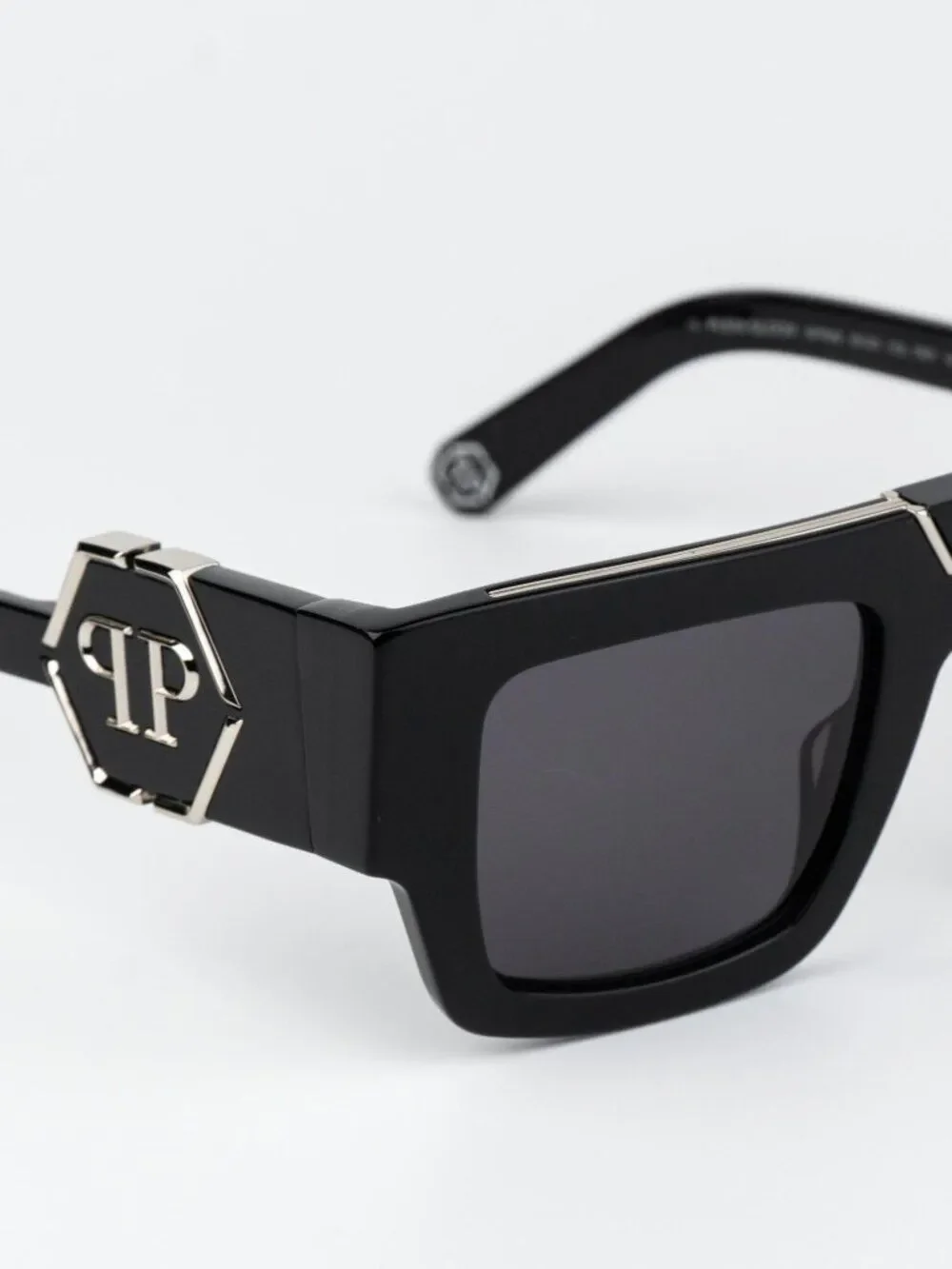 Philipp Plein Men Sunglasses Black Grey Square SPP092M 700Y NEW AUTHENTIC